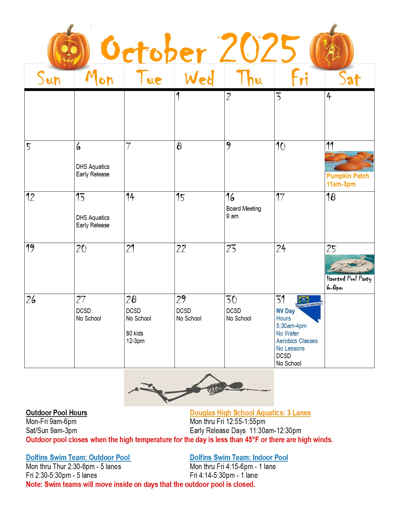 October 2025 JPEG Carson Valley Swim Center July Event Calendar