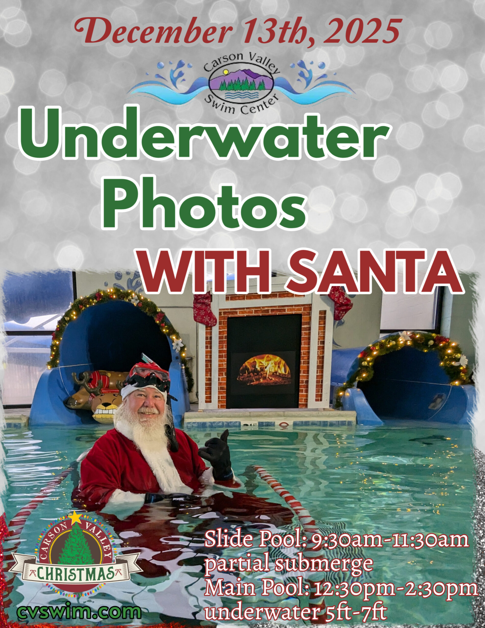 Underwater Santa Photos with Carson Valley Swim Center